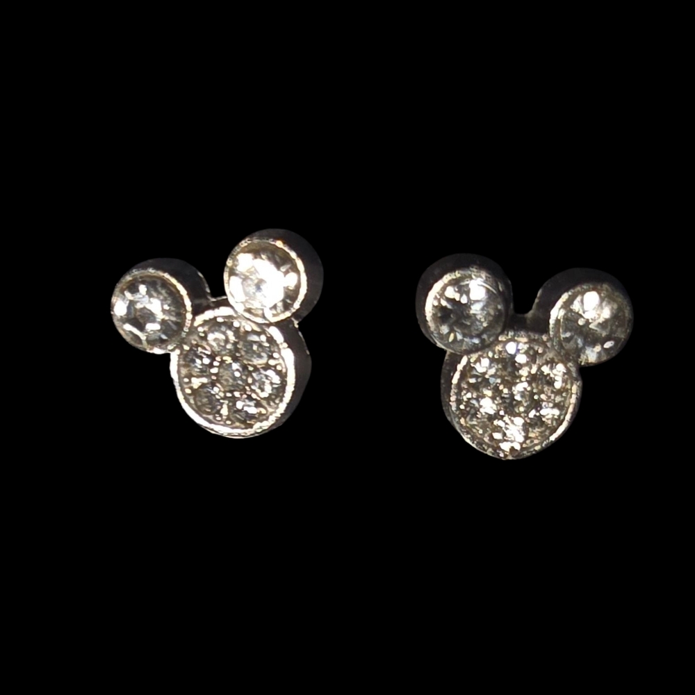 Silver Mickey Mouse Stud Earrings